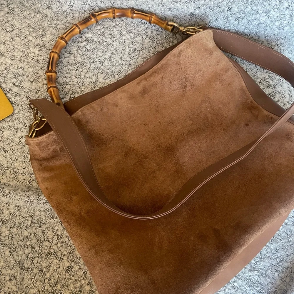 Authentic Gucci vintage bamboo suede shoulder bag - Picture 12 of 12